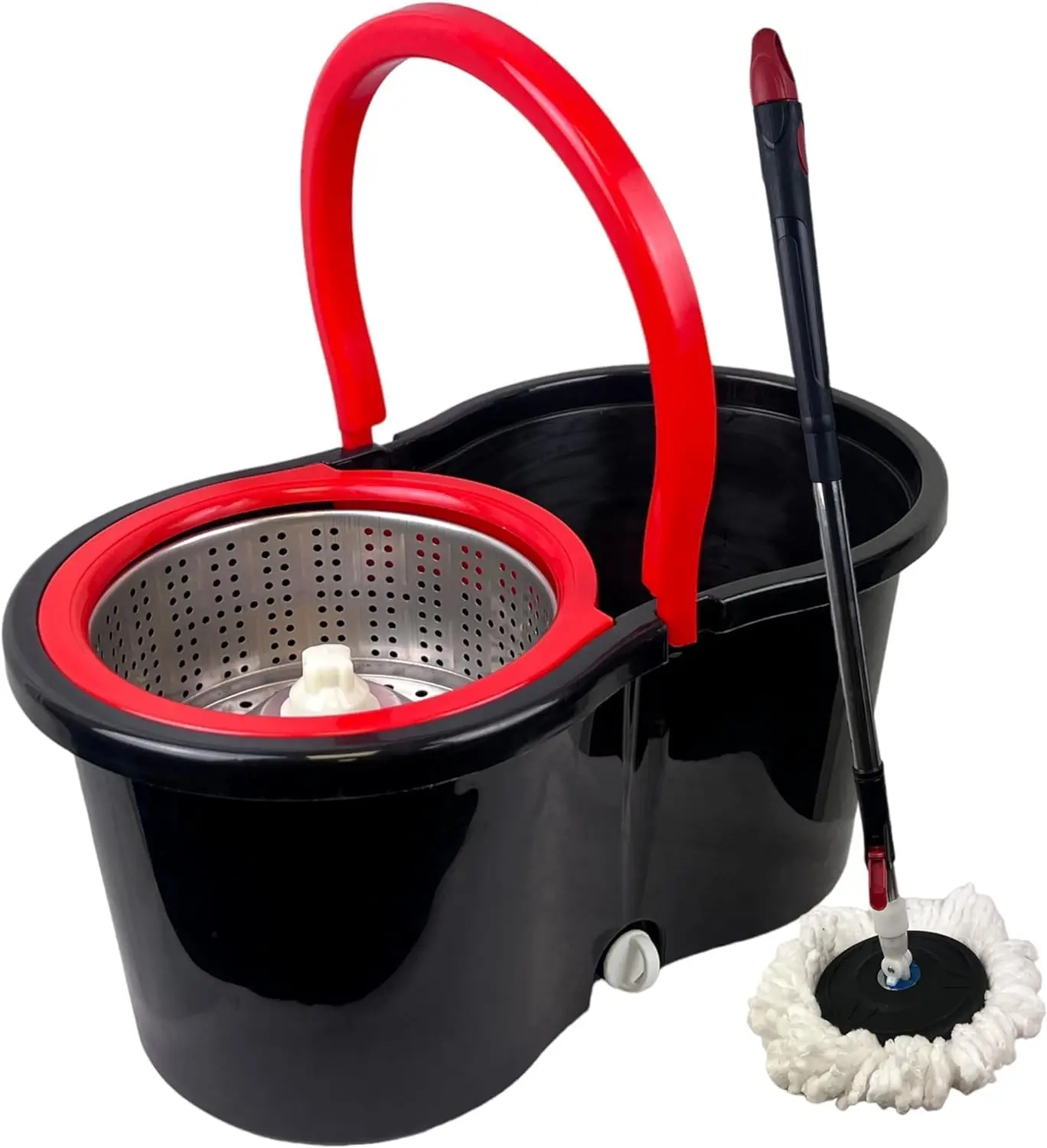 Trapeador Magic Mop 360° Microfibra Giratorio, Cubeta Mop para el Hogar