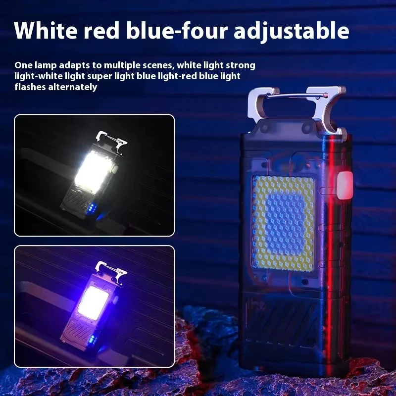 Portable Keychain Light USB Charging Finish LED Flashlight Waterproof Matte Dual Arc Windproof Lighter With Pocket Clip