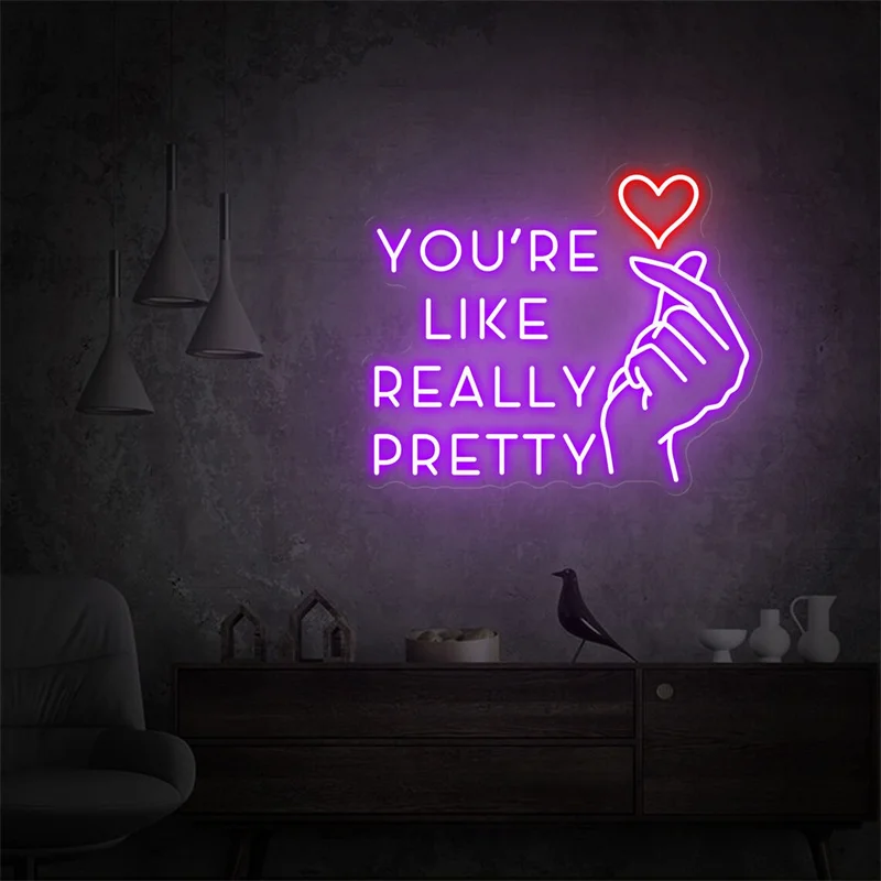 Custom Neon LED Light Sign, você é realmente bonito, quarto, salão, decoração da parede, casamento, decoração de casa, presentes para ela