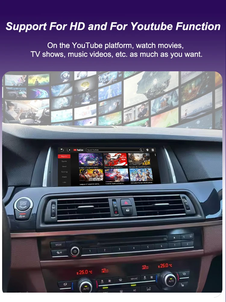 AUTOTOP 10,25 "Linux Auto Multimedia Für BMW 5er F10 F11 2010-2016 CIC NBT System Carplay Android Auto Youtube Airplay Einheit – Detail 1