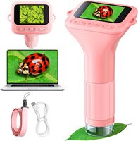 1000X 1080P 2inch screen Digital Handheld Kids Microscope, Mini Portable Pocket Miniscope Science Toys Gifts for  Boys Girls