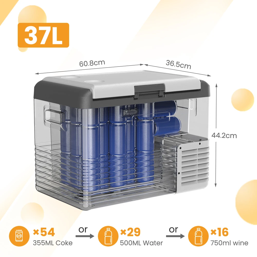Alpicool CL 28L 37L 45L Portable Refrigerator 12V Compressor Small Fridge Freezer 12/24V DC 100-240V AC Cooler for Camping Trip image 3