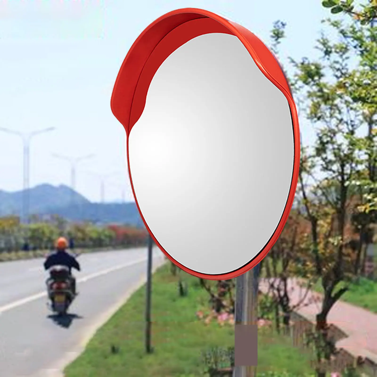 45-75cm Convex Traffic Mirror Wide Angle Road Parking Mirror Security Curved Road Mirror with Bracket for Blind Spot Parking