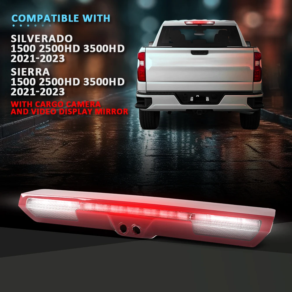 

3Rd Brake High Mounted Lamp Dual Cam 84929552 Fit for Gmc Sierra Gm Silverado Waterproof Dustproof Snowproof Durable Accessories