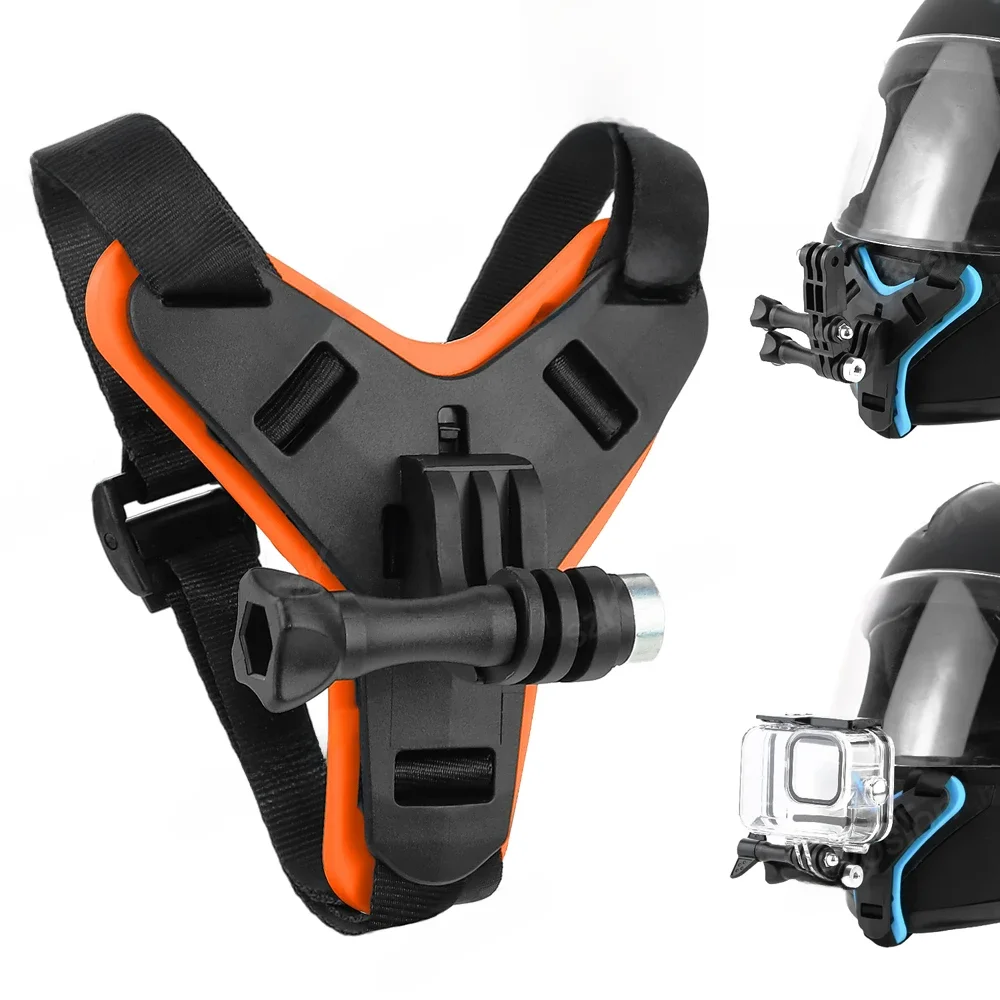 Support de mentonnière pour casque de moto, pour GoPro 13 12 11 10 9 8 7 DJI Osmo Action 6 5 4 Insta360 X5 X3 X4 GO 3S AKASO, accessoires