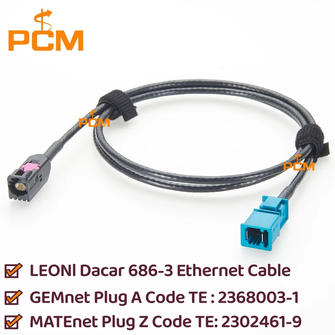

Кабель Ethernet для автомобилей GEMnet Male 2368003-1 (код A) на разъем MATEnet 2302461-9 (код Z), оригинальный разъем TE Connectivity