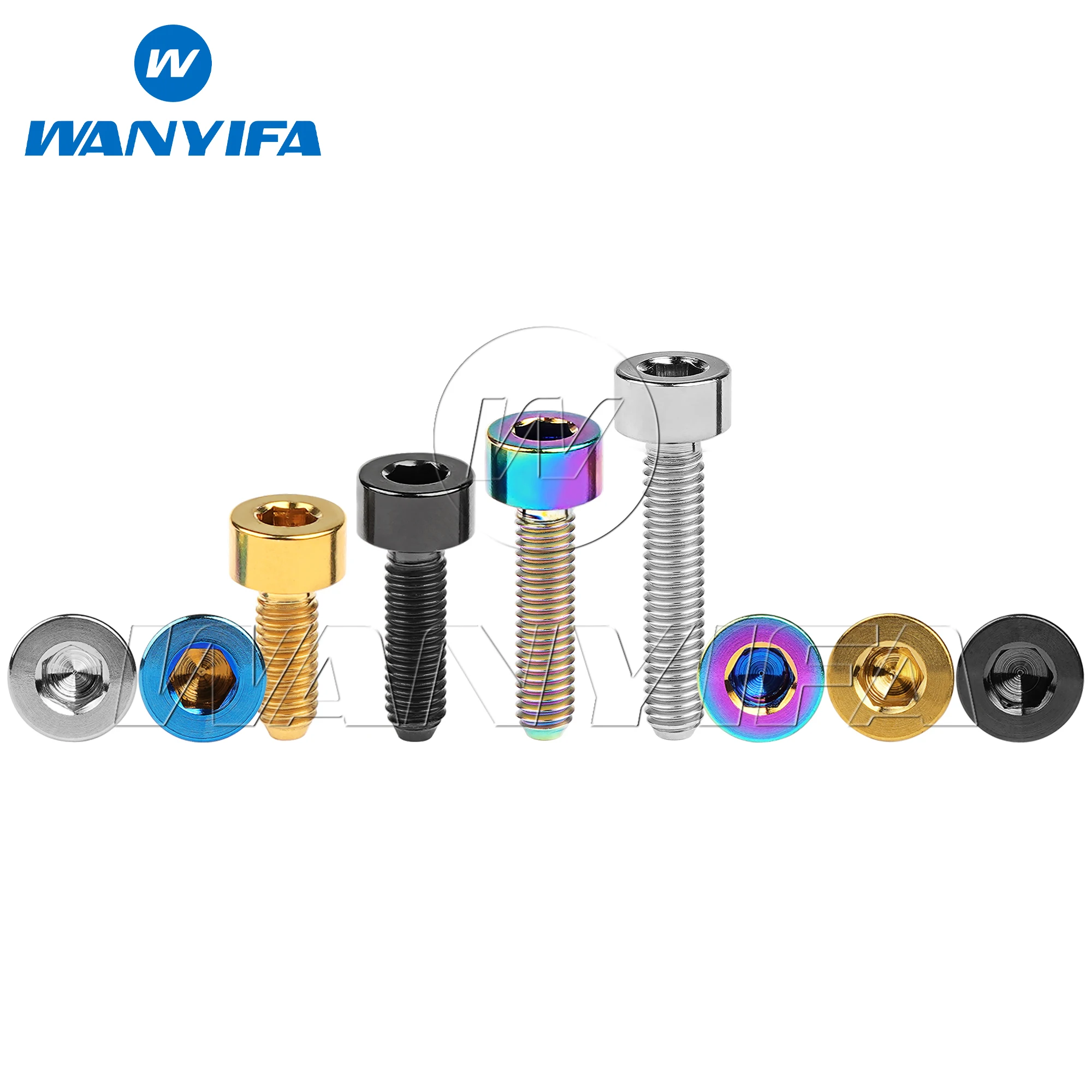 Wanyifa 6pcs Titanium Bolt M3x6 8 10 12 15 18 20mm Cap Socket Hex Head Screws for Model Aircraft Ti Fastener