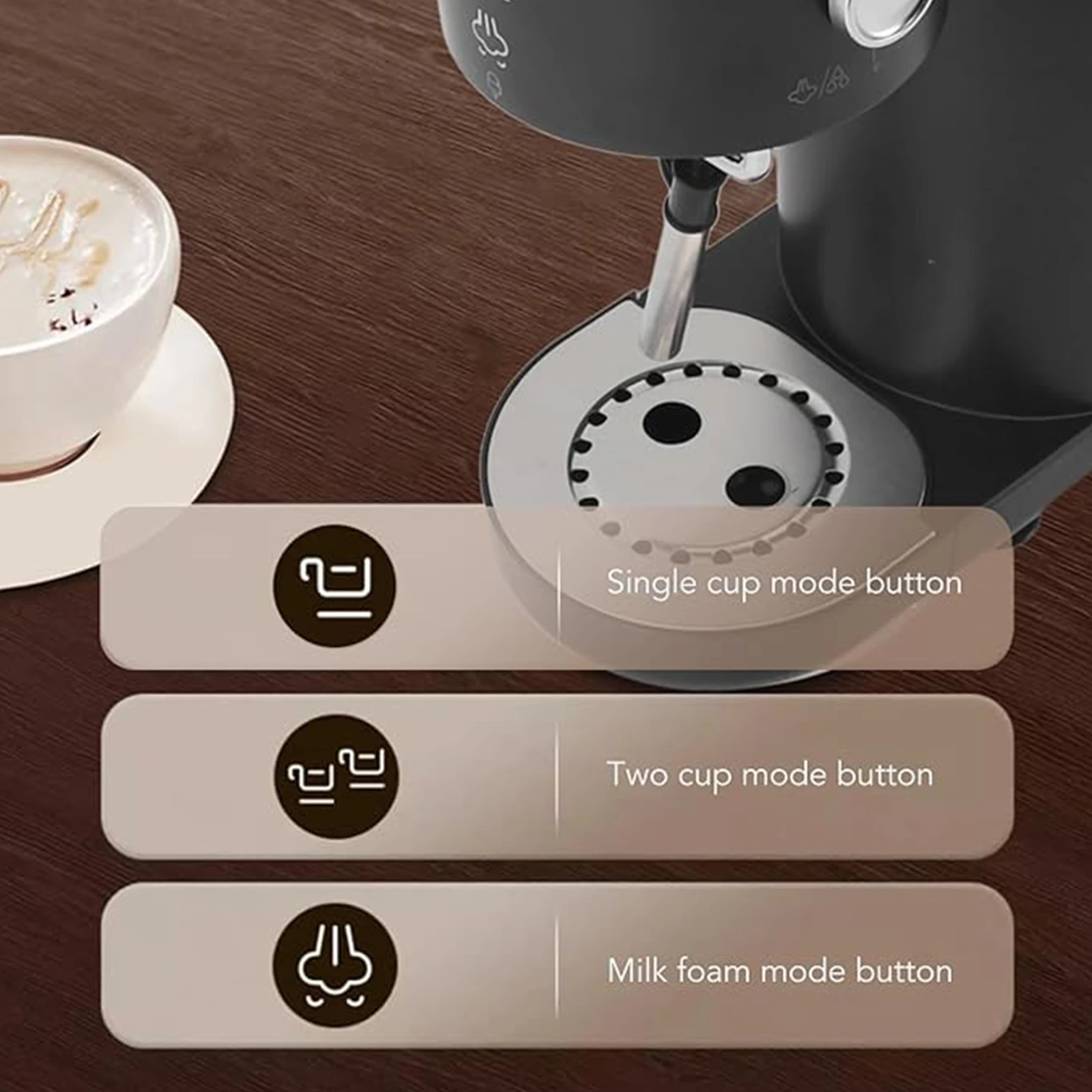ماكينة قهوة اسبريسو ماكينة اسبريسو منزلية ماكينة اسبريسو مدمجة تسخين سريع لآلة الكابتشينو/لاتيه للمنزل