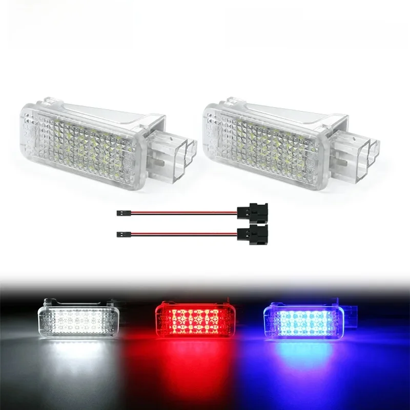 2szt Bezbłędne 18SMD LED Podświetlenie pod drzwiami do Audi Skoda Fabia Octavia VW Golf4/5/6 Tiguan Touareg — zdjęcie 2