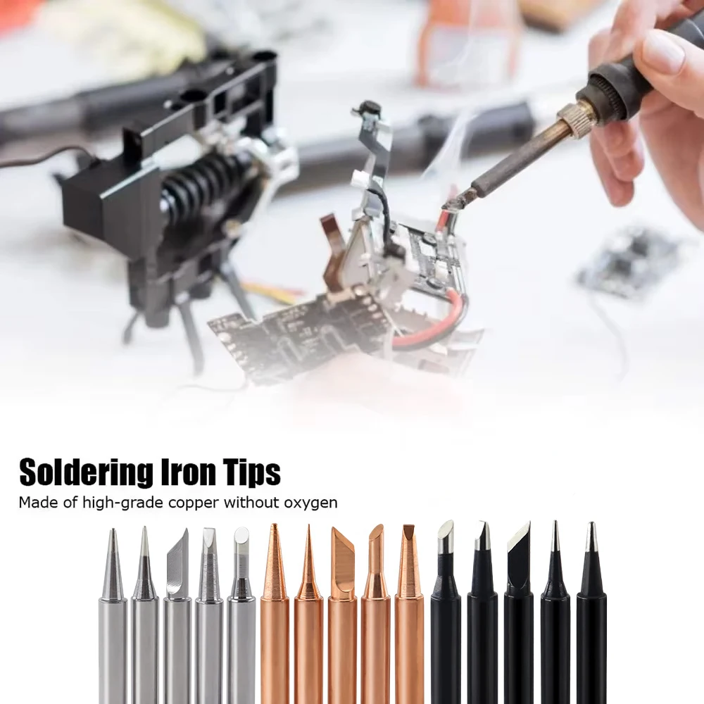 5/10pcs 900M-T Pure Copper Soldering Iron Tip Lead-free Solder Tips Welding Head BGA Soldering Tools Branding Lron