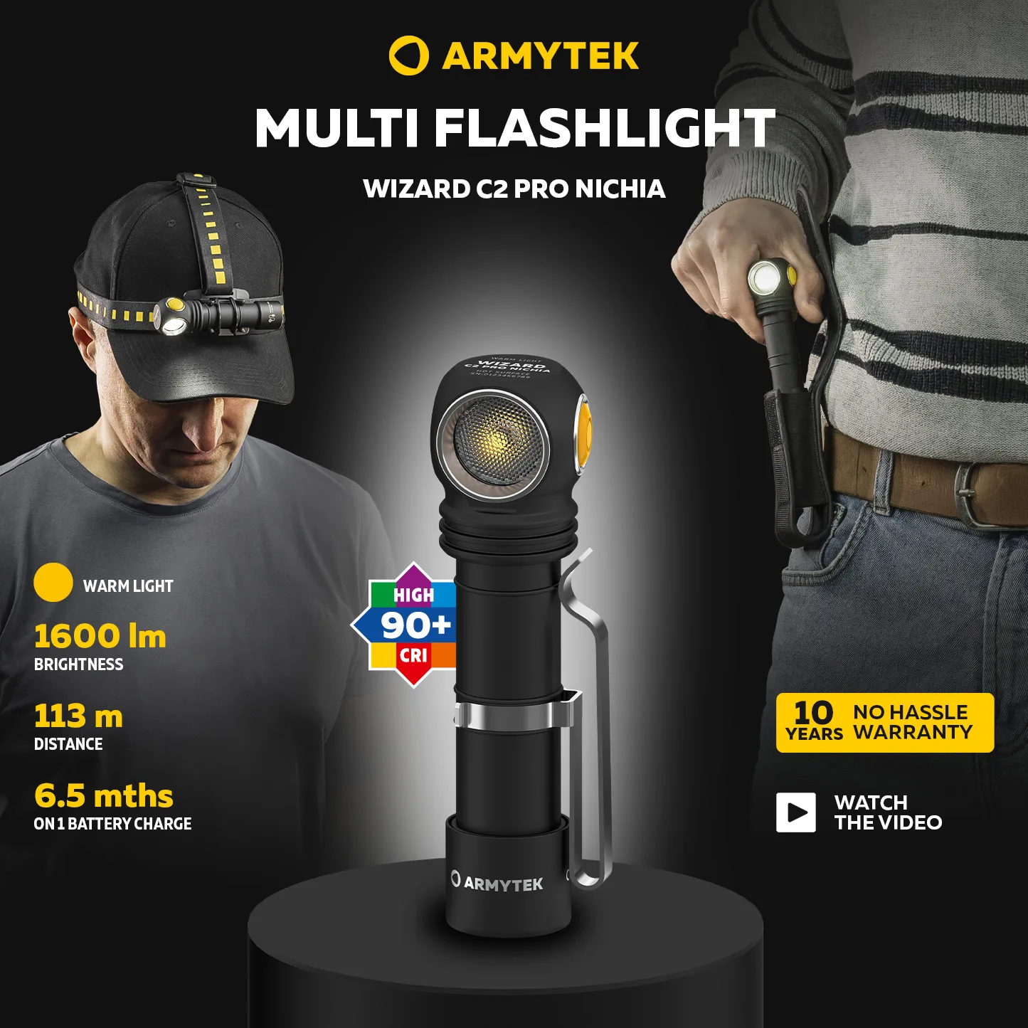 armytek wizard c2 pro farol led nichia ima quente usb multiflashlight recarregavel em f06801w 01