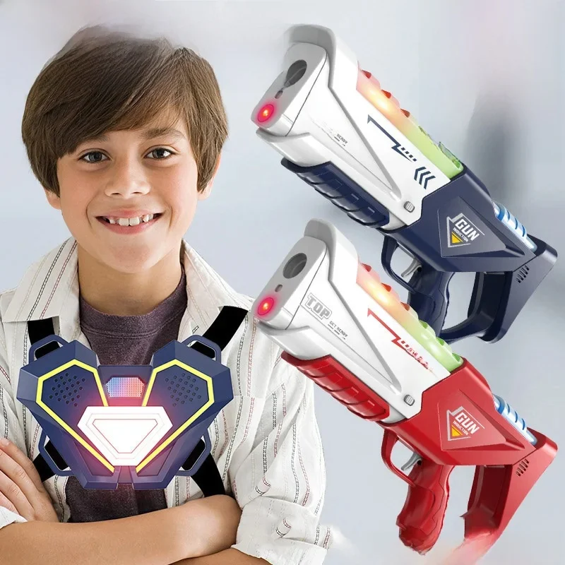 Pistolet jouet à étiquette infrarouge pour enfants, étiquette laser, jeu de bataille, ensemble avec glaenfants, jouets électriques, arme, odor, fusil, sport de plein air, 35cm
