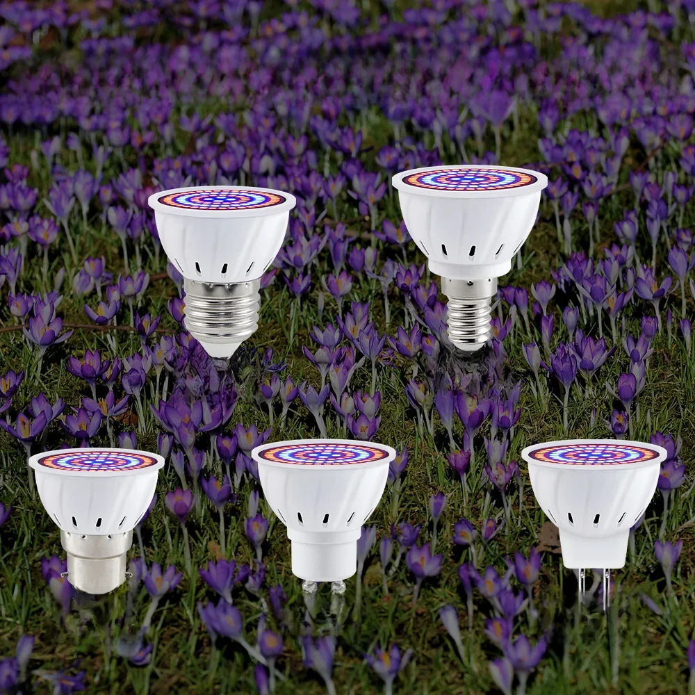 E27 LED Plant Grow Lights GU10 Full Spectrum Indoor Hydroponics Flower Seeds Vegetables Cultivation Lamp E14 MR16 B22 GU5.3 Bulb