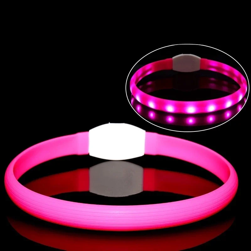 Nowa Świecąca Obroża LED dla Psa, Wodoodporna z PVC, Dla Psów Dużych, Średnich i Małych, Obroża z Lampką USB, Bezpieczeństwo Nocne, Akcesoria dla Zwierząt, Świecące Elementy — zdjęcie 2