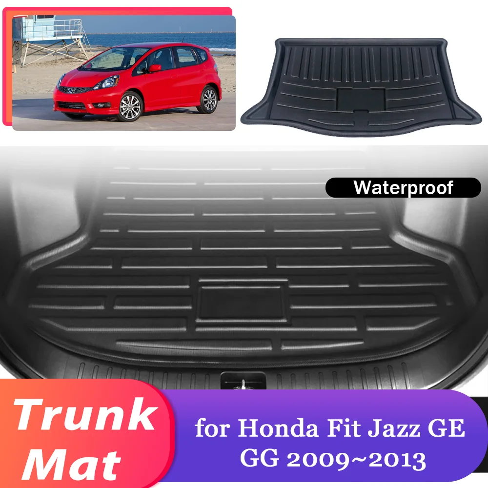 Mata bagażnika samochodowego do Hondy Fit Jazz GE GG 2009 ~ 2013 2010 2011 Bagażnik Wodoodporna wykładzina bagażnika Pokrywa bagażnika Część Dywan Akcesoria