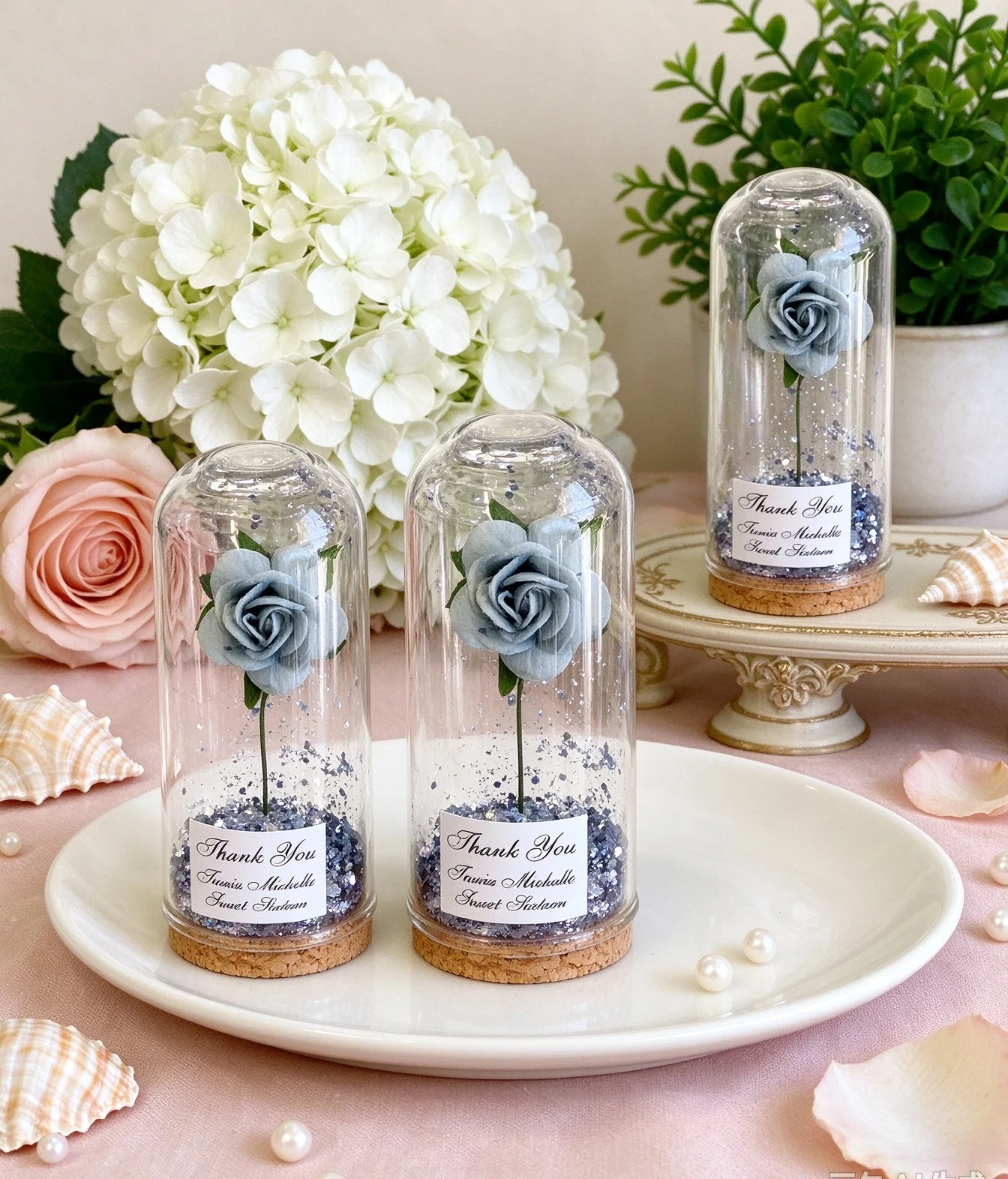 Customized Purple Dome Wedding Souvenir Gold Glitter Flower Vase, Personalized Bridal Shower Table Centerpiece Favor