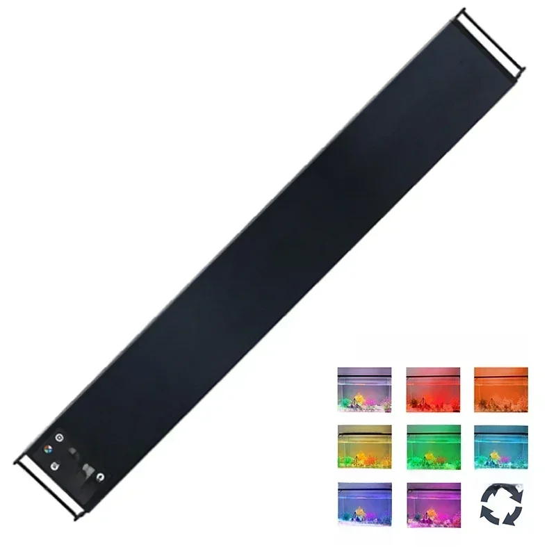 120cm oświetlenie LED do akwarium z pełnym spektrum ściemniacz wzrost roślin dekoracja akwarium 24/7 DIY Auto On Off 7 kolorów słodkowodnych — 2
