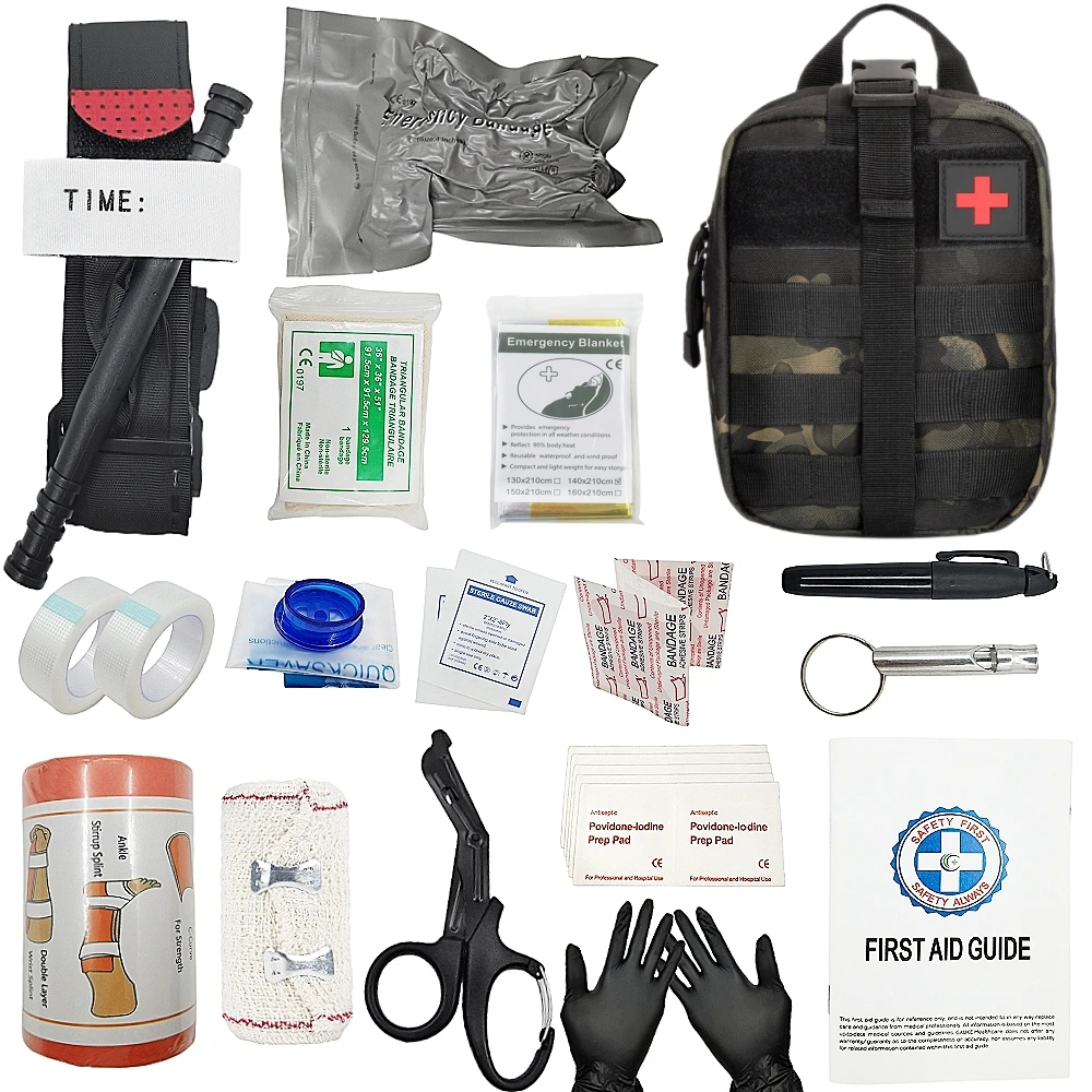 Outdoor survival equipment Molle bag  emergency IFAK first aid kit tourniquet Israeli bandage