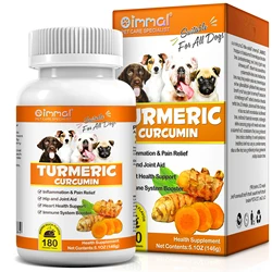 Turmeric Curcumin 180 Chewable Tablets Supplements Aid Joints and HIPS Heart Health Support Inflammation & Pain Relief for Dogs