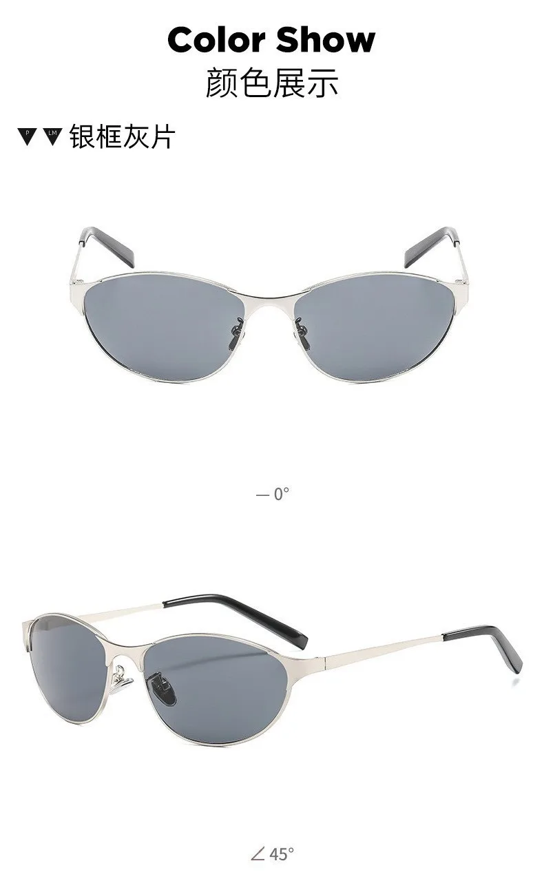 Frauen Y2k Sonnenbrille Cat Eye Designer Hot Girl Sonnenbrille Steampunk Metallrahmen Shades Uv400 Brillen soiнцещит – Detail 9
