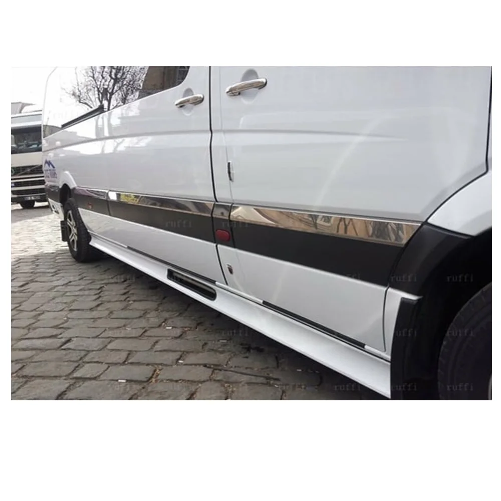 For Mercedes Sprinter W906 Chrome Side Door Trim 10 Pcs. 2006-2018 Model. Stainless Steel. A + Quality. Car Tuning  Accessory