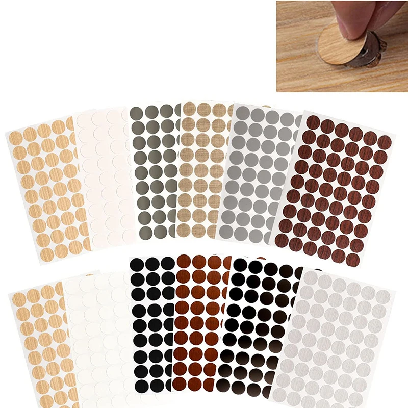 54Pcs/Sheet PVC 21mm Self-Adhesive Stickers Furniture Screw Cover Caps Wood Craft Desk Cabinet Ornament