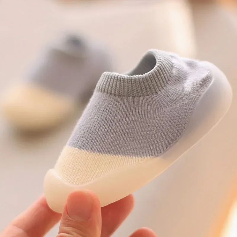 Buty dziecięce maluch buciki niemowlę chłopcy dziewczęta dziecięce gumowe miękkie antypoślizgowe podeszwy podłoga boso obuwie dzianinowe botki — zdjęcie 2