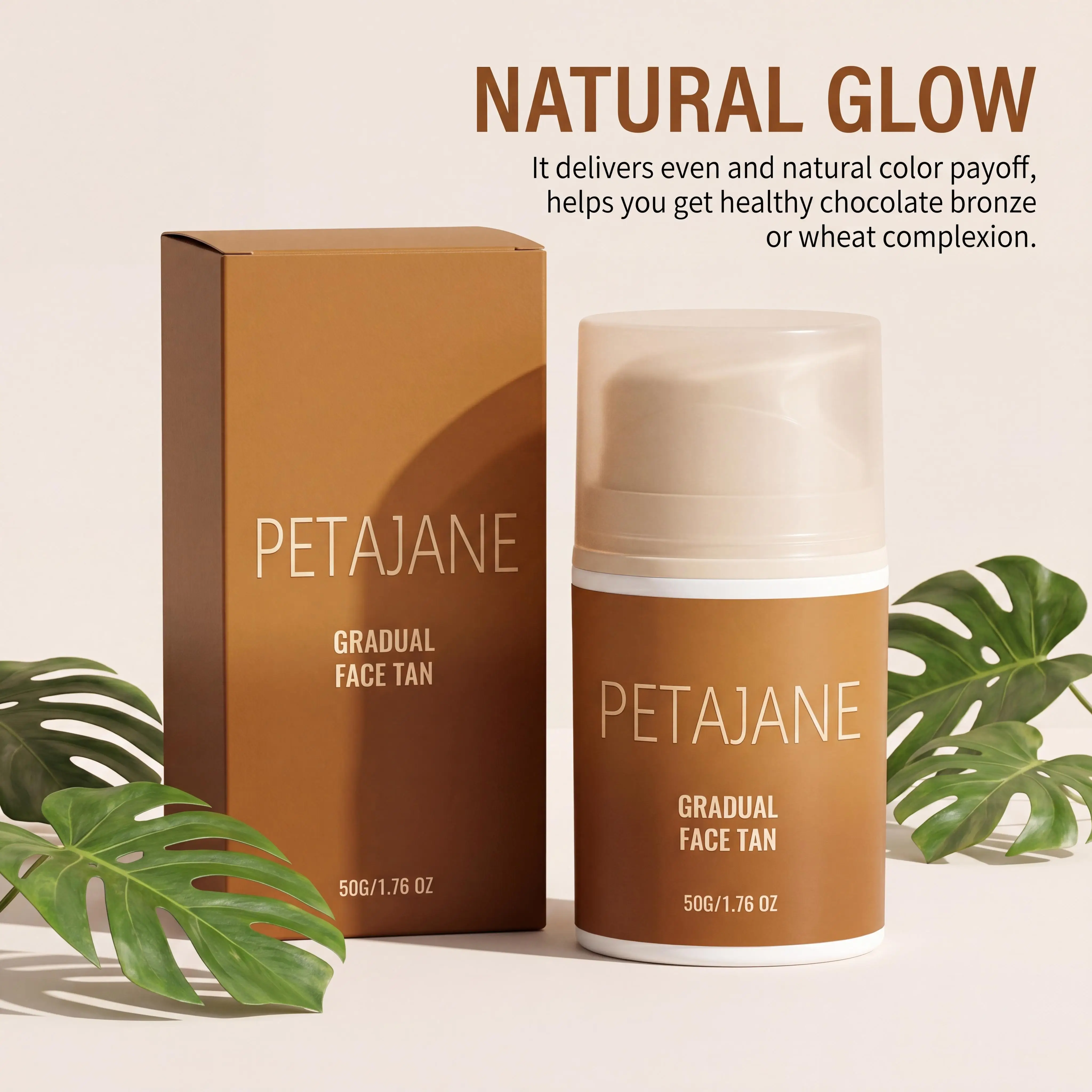 Face Tanning Lotion Even Skin Tone Deep Moisturizing Nourishing Quick Dry Long-lasting Lightweight Smoothing Natural Bronzer Tanning Cream