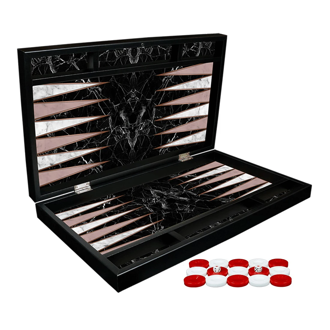 Set Papan Kayu Marmer Trendi Permainan Backgammon Mewah