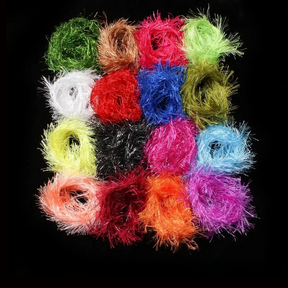 2 M/Pack prédateur Hackle simple face Chenille prédateur Hackle mouche attachant matériel pour corpos de banderole truite brochet Muskie prédateur