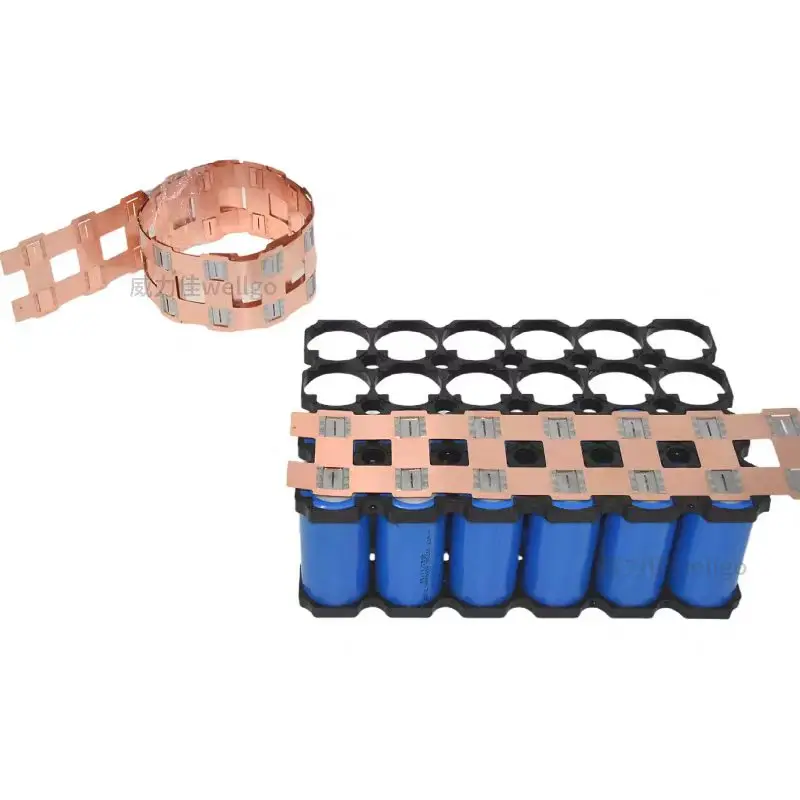 WELLGO 1PCS Spot Supply of High-purity 33140 Battery Connector Copper Plated Strip Square Spacer 2P 34.5mm Copper Nickel Busbar view 4