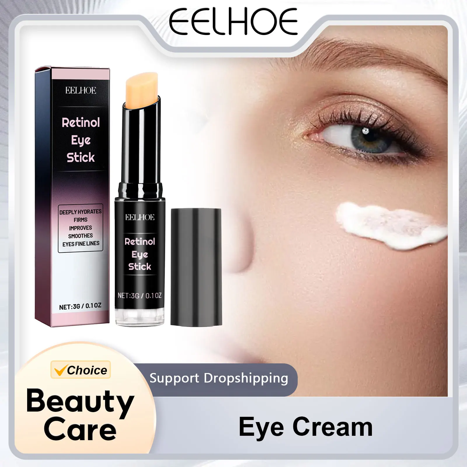 EELHOE Retinol Anti Aging Eye Cream Stick Reduce Dark Circles Fine Lines Removal Tighten Skin Eye Wrinkle Remover Eye Bag Care