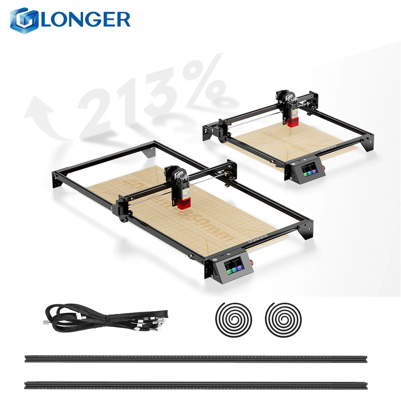 Kit d'extension d'origine RAY5 pour machine de gravure et de découpe LONGER RAY5 20W 10W 5W, accessoires pour extender jusqu'à 400 * 850 mm