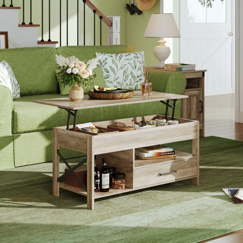 

GALAXHERO Storage Coffee Table 39" Lift Top Coffee Table for Living Room Reception Room Hidden Compartment Storage Drawers Shelf