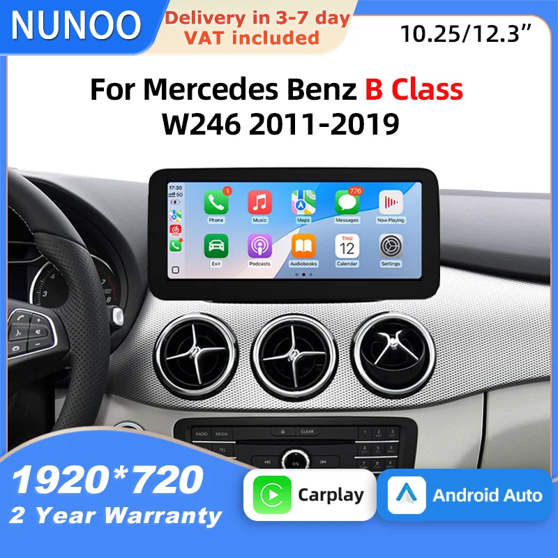 Für Mercedes Benz B-Klasse W246 2011-2019 Kabelloses CarPlay Android Auto Auto-Multimedia-Bildschirm Car Play Smart-Systeme Navigation