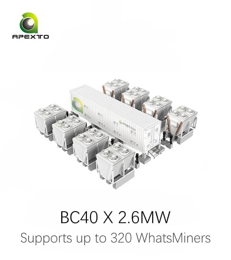 حاوية تبريد غاطسة عالية الجودة BC40 X لنظام التبريد السائل لجهاز تعدين البيتكوين ما يصل إلى 320 واتسمينر M56 M66