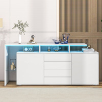 Modern Buffet Storage Cabinet LED Kitchen-Furniture TV living room dining room white/gray
