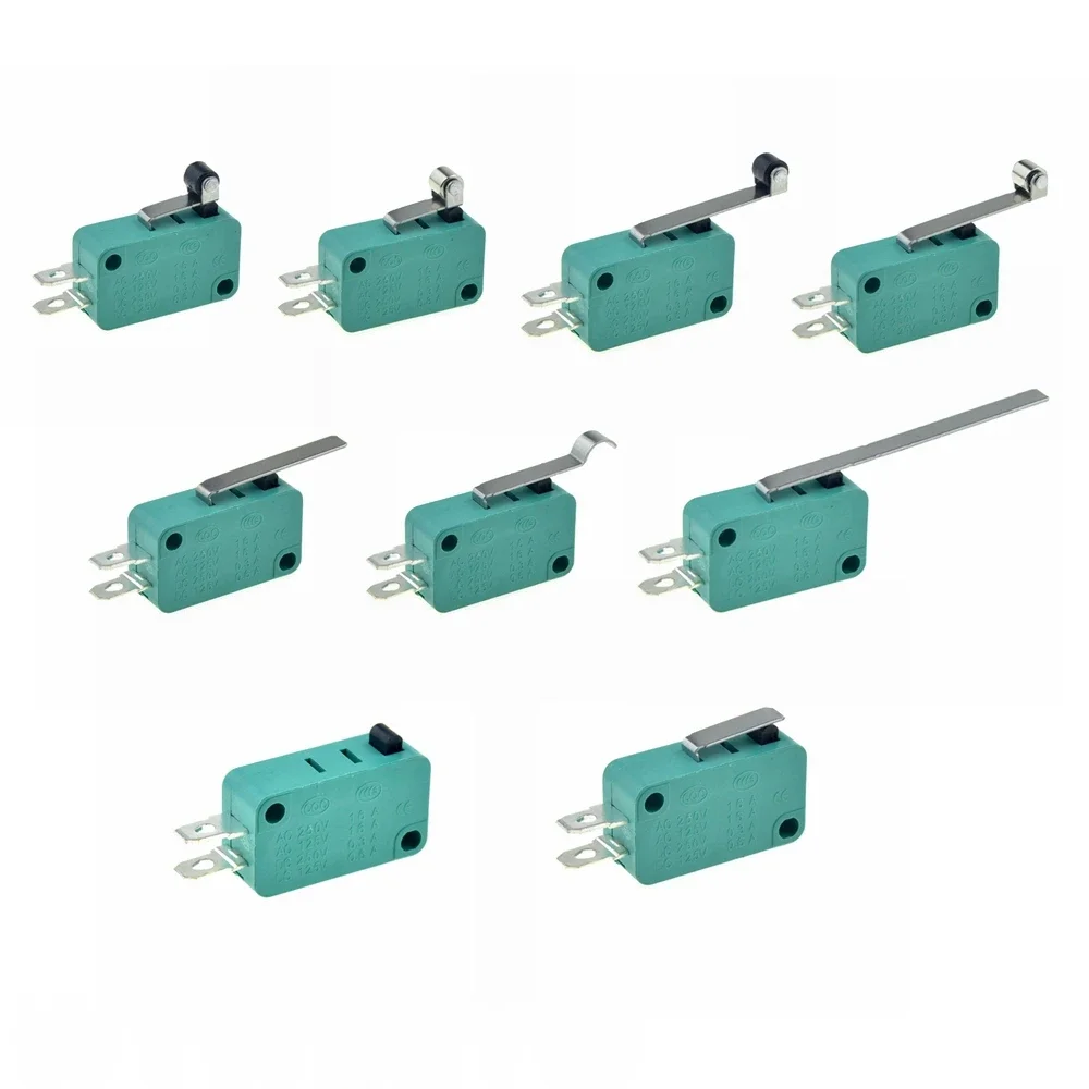 Mikrowyłącznik krańcowy 16A 250V 125V SPST 4.8mm Pin NO NC Normalnie otwarty Zamknięty 16mm 52mm Dźwignia łukowa Przełączniki dotykowe Mikroprzełącznik — zdjęcie 2