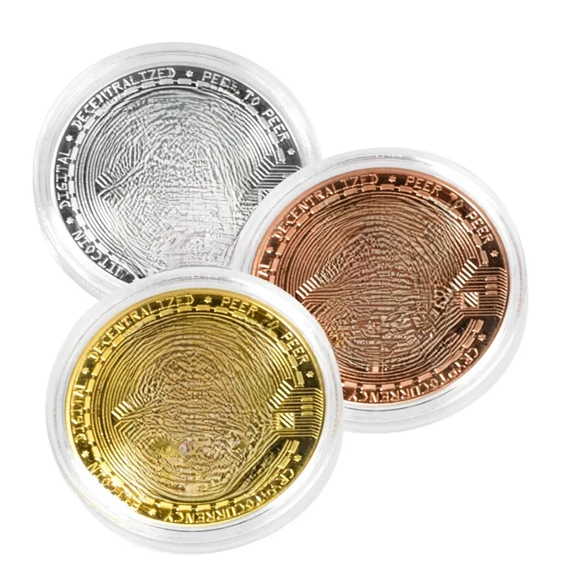Pièce de monnaie Bitcoin plaquée or, Collection d'art à collectionner, cadeau commémoratif physique, pièce de crypto Casascius, Imitation Antique en métal