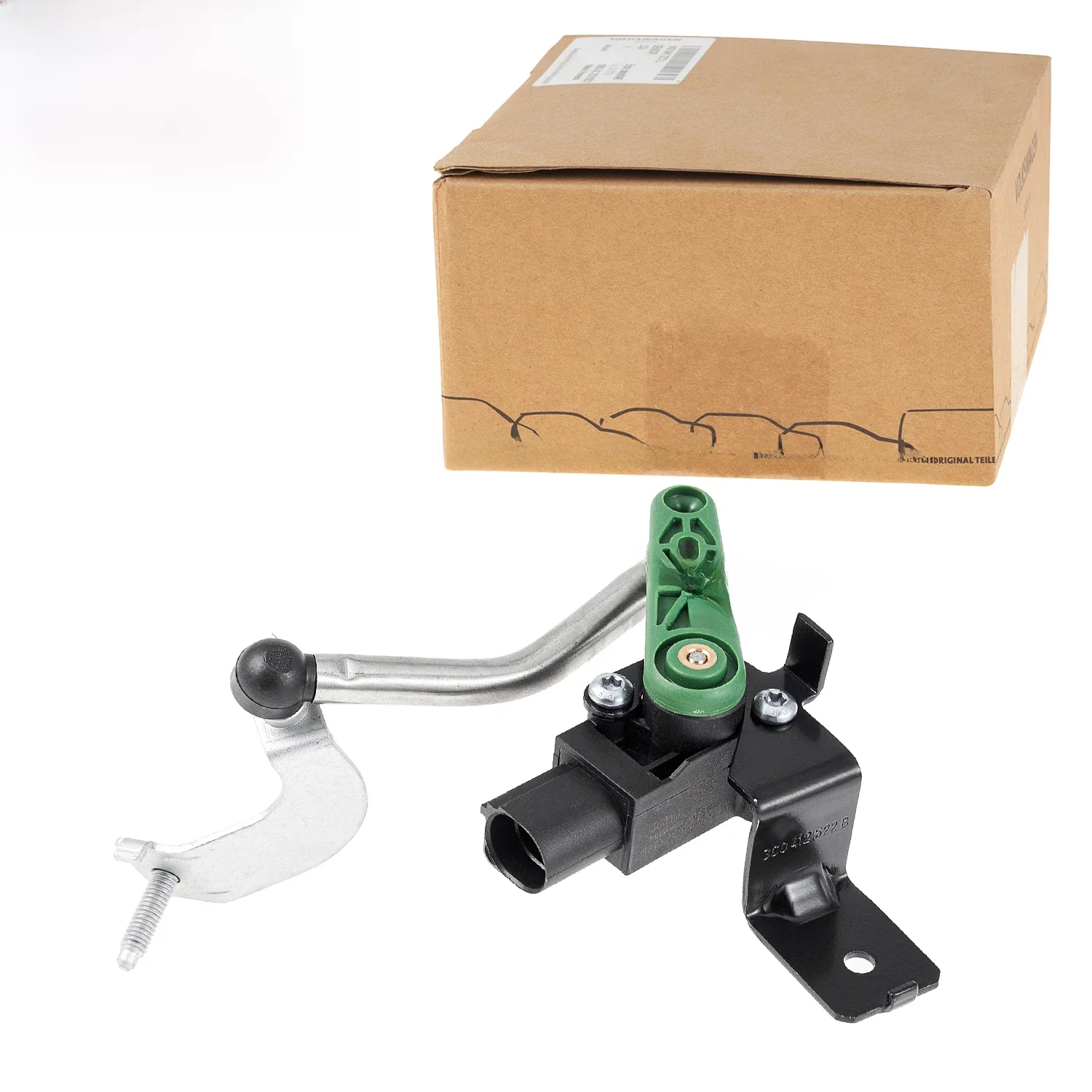 Oryginalny czujnik poziomu przedniego prawego reflektora OEM 3C 0412522 B Do VW Eos, Golf, Passat B6/B7, Scirocco, Sharan, Tiguan, Touran 2007-2018 — zdjęcie 2
