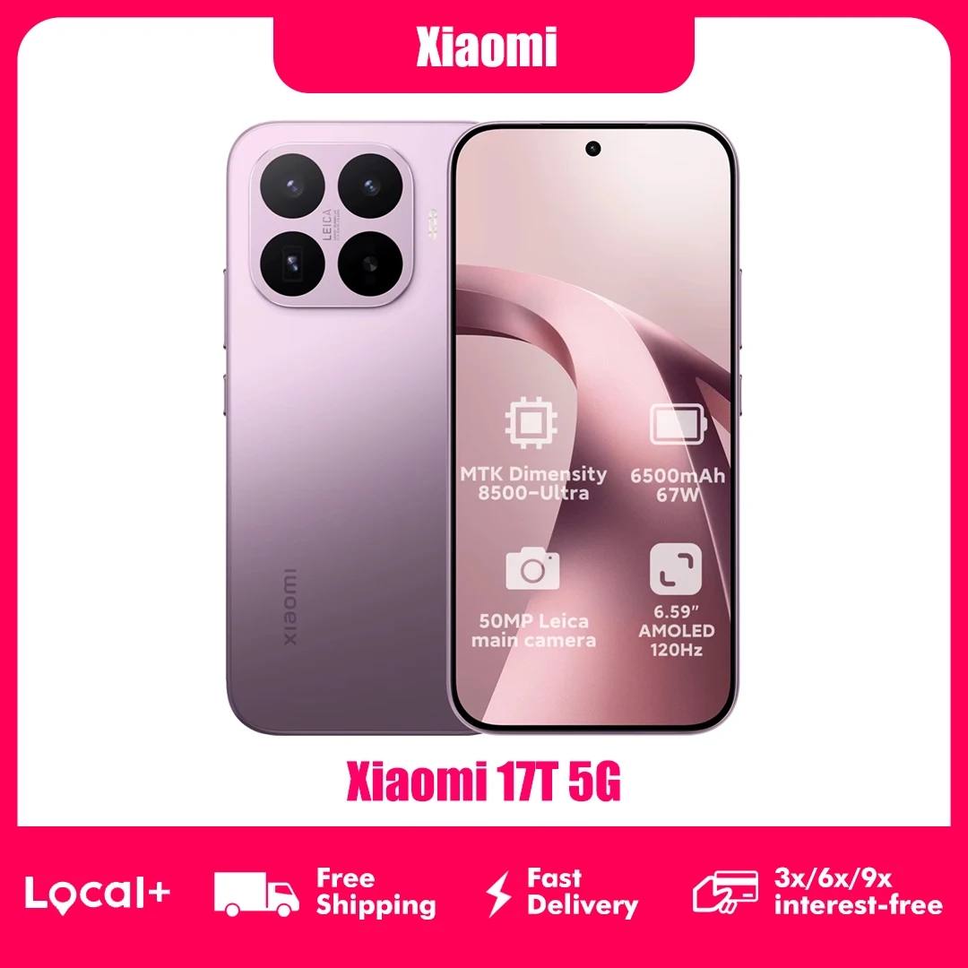 Image of Xiaomi 17T 5G 12GB 256GB 512GB NFC Smartphone MediaTek Dimensity 8500-Ultra 6,59 Zoll 120Hz Augenschonendes Display 50MP Leica-Kamera 6500mAh 67W