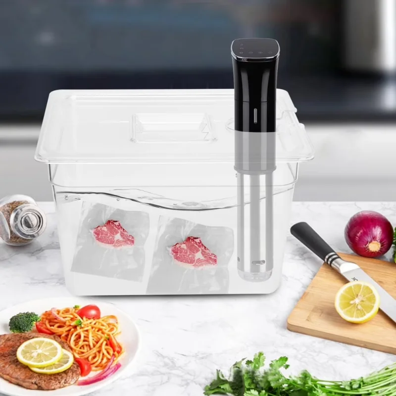 11L Sous Vide Container With Lid and 304 Stainless Steel Rack For Sous Vide Circulator Culinary Precision Cooker