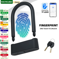 RAYKUBE Smart U-Shaped Fingerprint Lock TT Lock Electronic U-lock Alloy Steel Material USB Charging Waterproof Bicycle Padlock