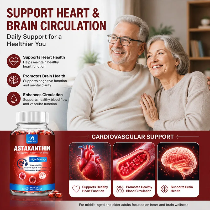 Astaxanthin Capsules - 24mg - Powerful Antioxidant Supplement Support Eye, Skin, Joint, Heart, Brain & Immune System Health