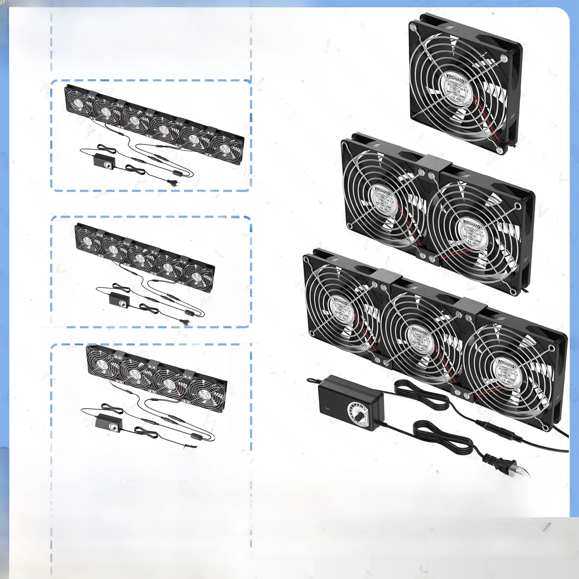 12cm High Speed Large Air Volume 100V 220V Btc Mining Machine Workstation Cabinet 120MM Violent Server Cooling System Fan Kit — zdjęcie 2