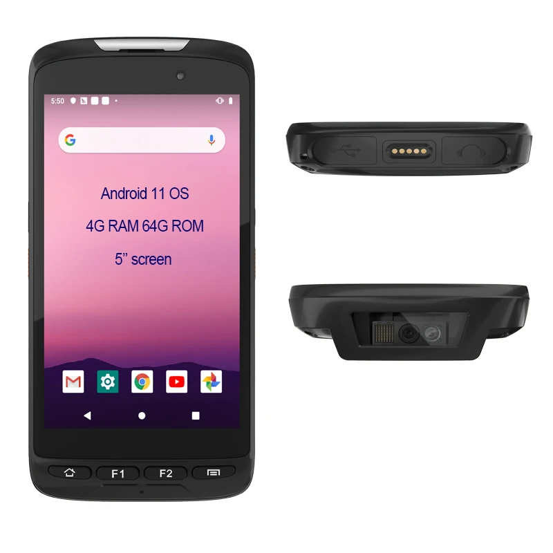 Android 11 OS Rugged   PDA  5 inch 4G 64G 1D 2D Handheld Barcode Scanner Data Collector WiFi 4G GPS