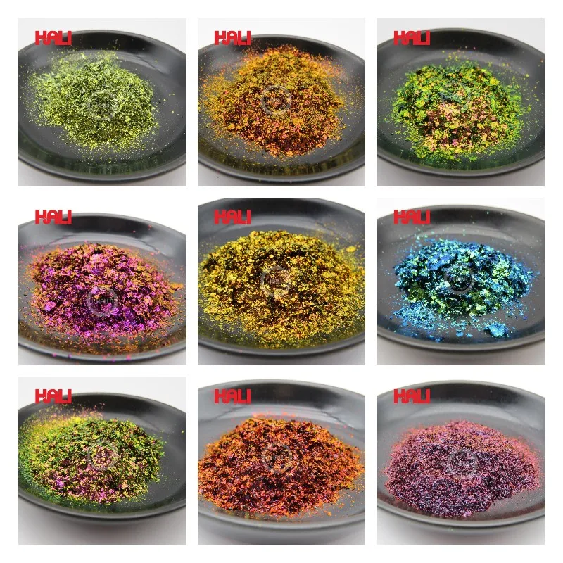 Multichrome Flakes Chameleon Flakes Rainbow Pigment Multi-flakes Holographic Flake Pigment Powder