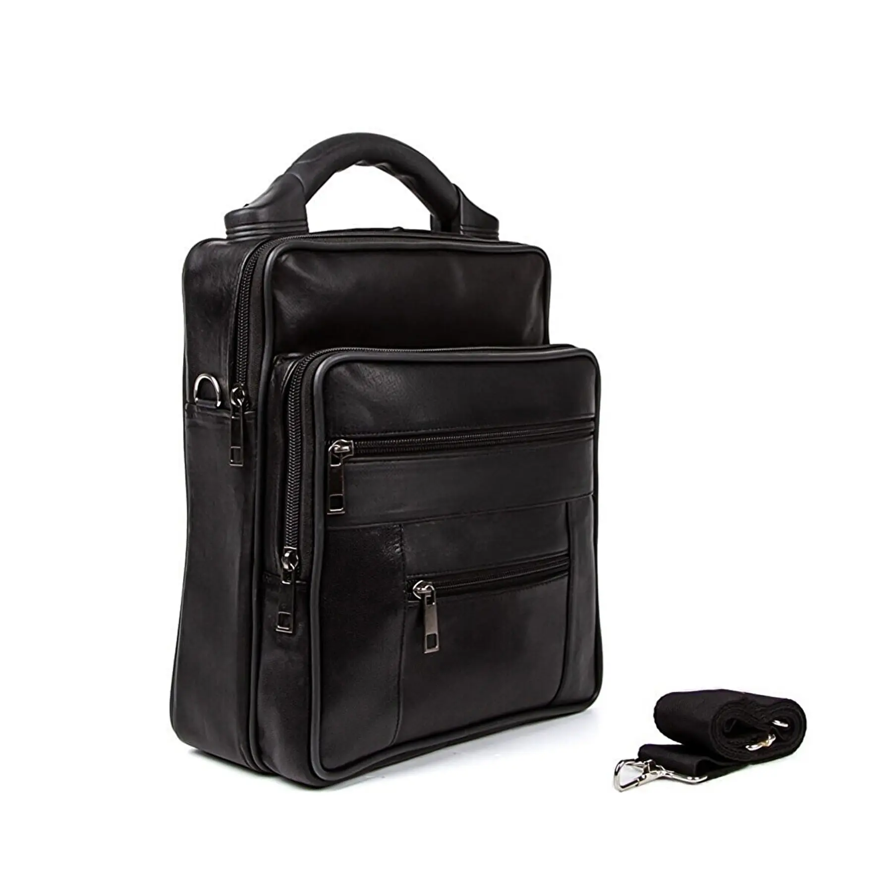 Lederax-Bolso de mano y hombro de cuero genuino con asa superior, LD319