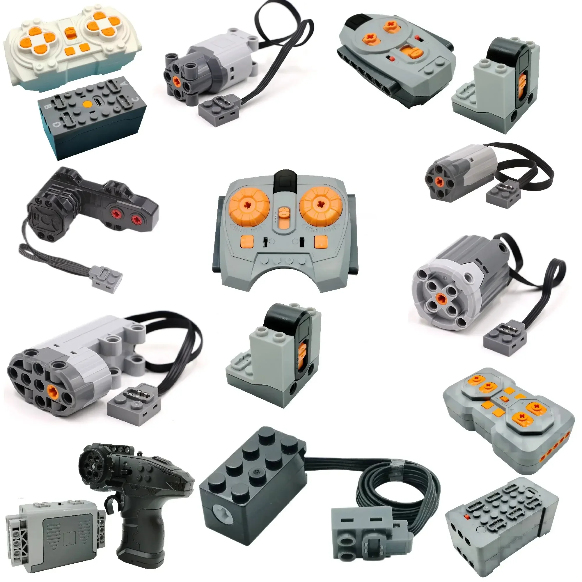 Techniczne elektroniczne klocki do budowy MOC akcesoria montażowe mikrosilnik RC funkcje zasilania części kreatywne DIY cegły samochodowe zabawki dla dzieci — zdjęcie 2