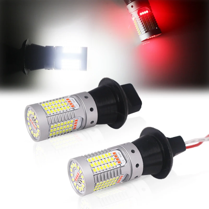 

2PCS Car T20 LED White/Red Dual-Color Canbus W21W 7440 3156 1156 P21W led Bulbs For car Backup Reverse Lights & Rear Fog Lamp